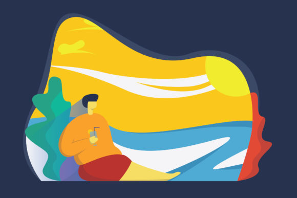 Download Relaxation Summer Flat Illustration - Summer Collection