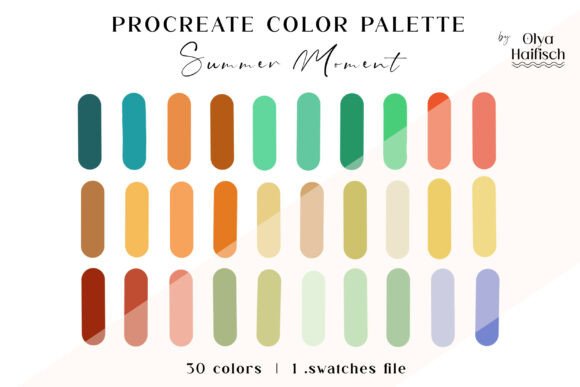 Download Retro Summer Procreate Color Palette - Summer Collection