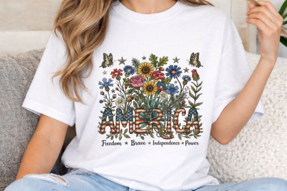 Download America PNG | Patriotic Floral Design - Design Collection