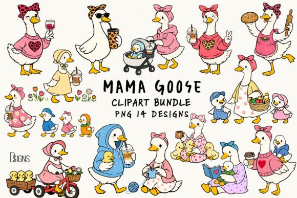 Download Mama Goose Mother’s Day Clipart Bundle - Mother Collection