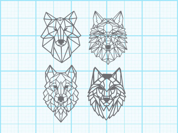 Download Wolf Head Geometrical Design - Design Collection