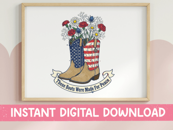 Download Patriotic Cowboy Boots Floral Design - Design Collection