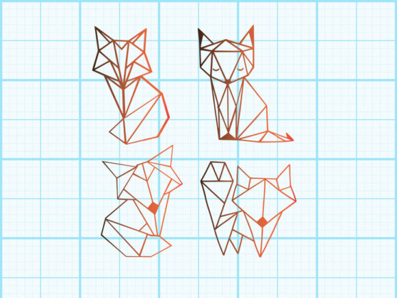 Download Fox Cute Geometrical Design - Design Collection