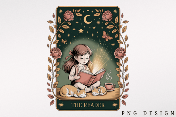Download The Reader Tarot Bookish PNG Design - Premium Bundle