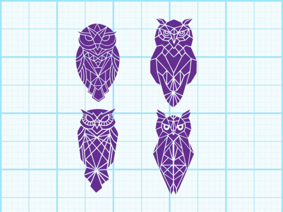 Download Owl Head Geometrical Design - Design Collection