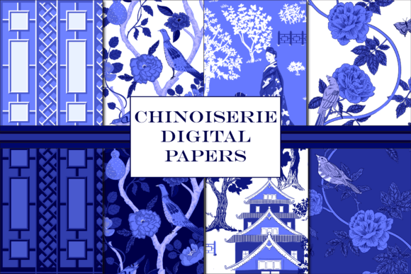 Download Blue and White Asian Designs Patterns - Design Collection