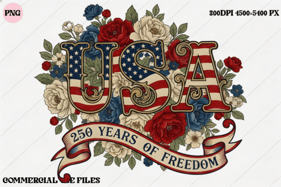 Download USA 250 Years of Freedom Floral Design - Design Collection