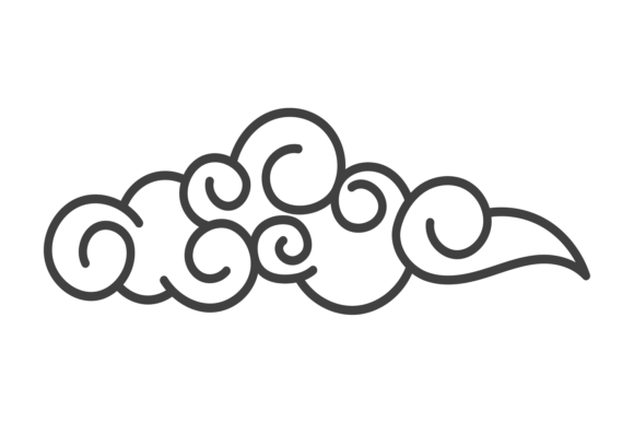 Download Cloud Oriental Design. Hand Drawn Japane - Design Collection