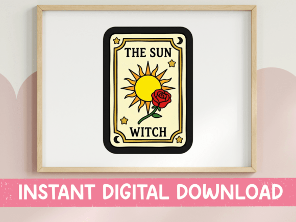 Download The Sun Witch Tarot Card SVG - Premium Resources