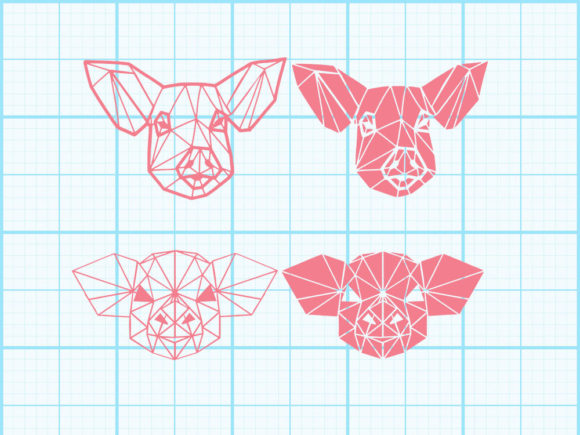 Download Pig Head Geometrical Design - Design Collection