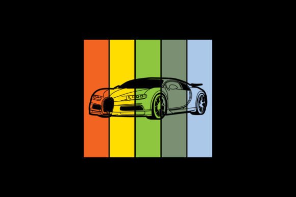 Download Illustration of Car with Colorful Design - Design Collection