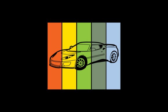Download Illustration of Car with Colorful Design - Design Collection