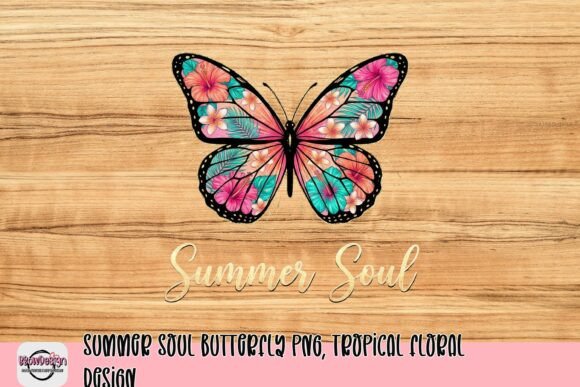 Download Summer Soul Butterfly PNG, Tropical Floral Design - Design Collection