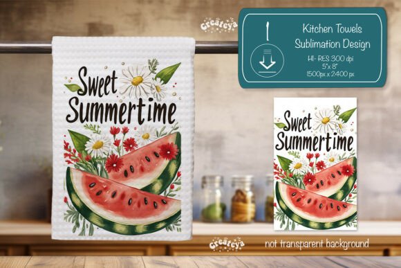 Download Summer Kitchen Dish Towel Sublimation - Summer Collection