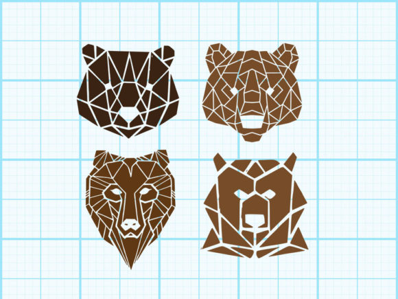Download Bear Head Geometrical Design - Design Collection