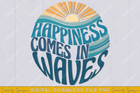 Download Happiness Comes in Waves Summer Beach - Summer Collection